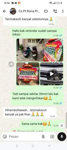 Testimonial Papan Bunga sentani